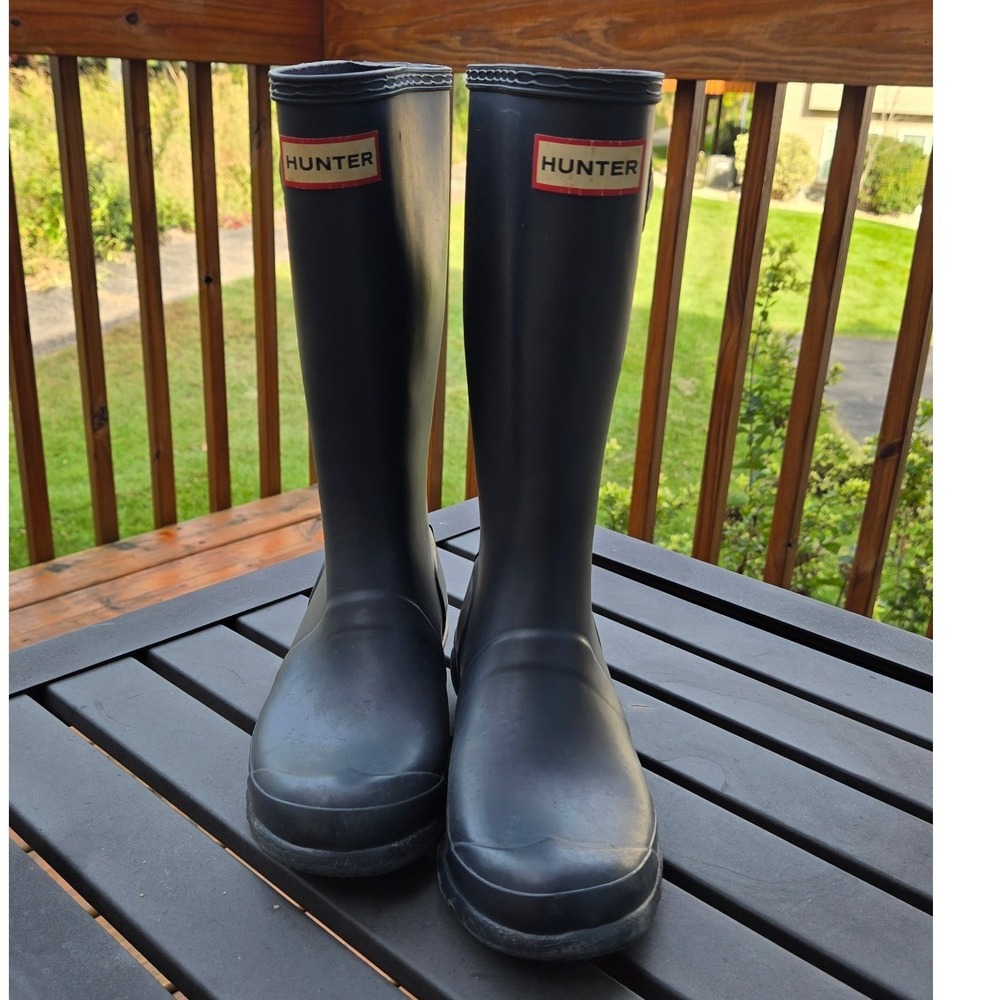 Hunter Original Rain Boots Navy Blue Matte Waterproof Tall US 3B/4G EU 34
